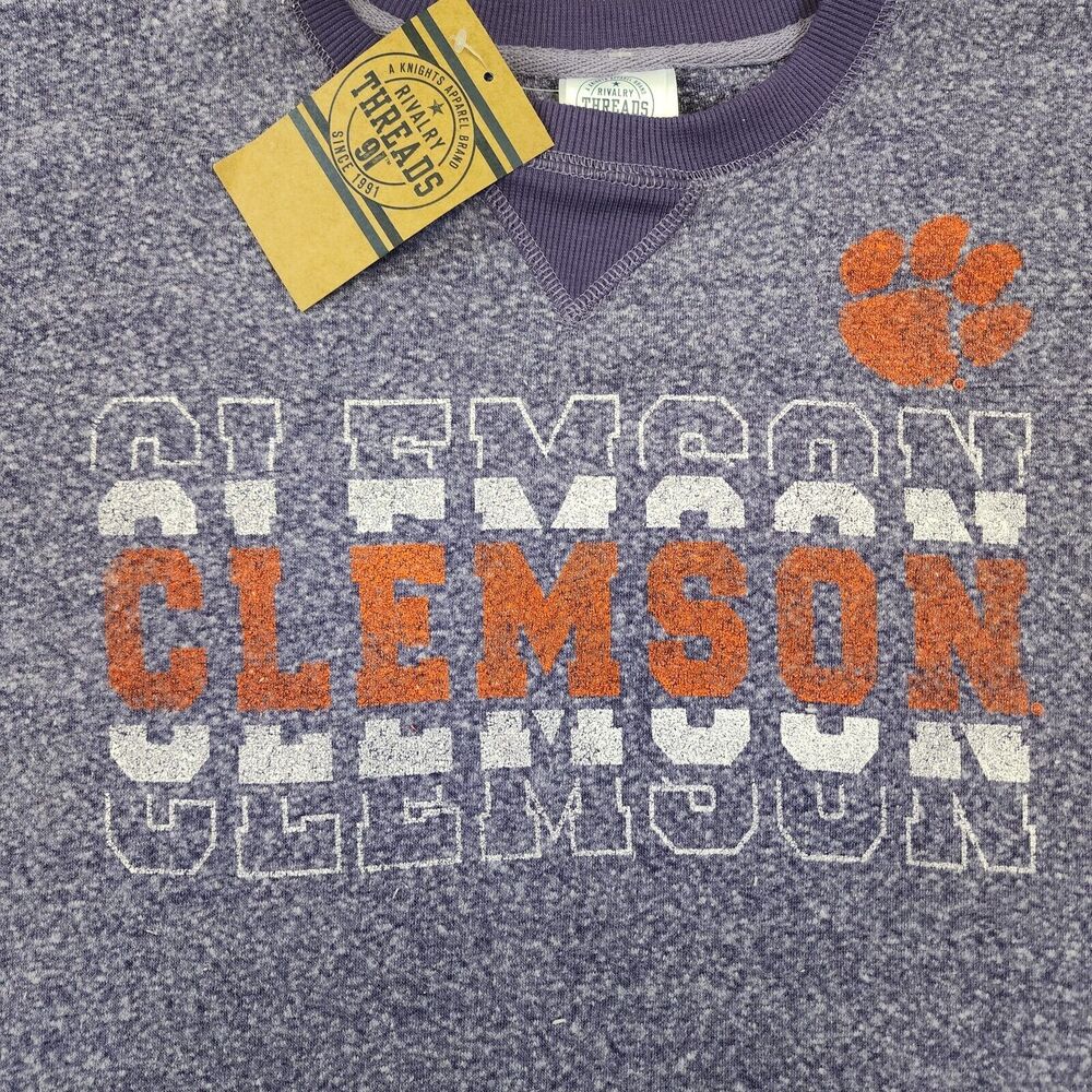 University of Clemson Tigers Sweatshirt Womens Medium Purple Long Sleeve Fleece - Picture 10 of 16